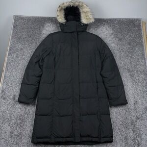 LL Bean Ultrawarm Down Coat Women's Small Three Quarter Length Black Down Jacket